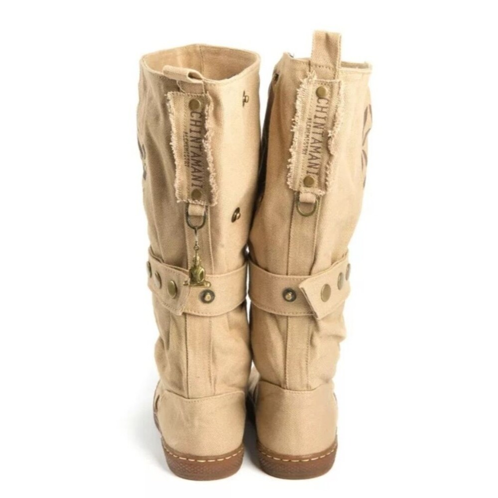 NEW Chintamani Alchemistry Flower of Life Beige Canvas Boot 37/6.5 COACHELLA VEG - Picture 16 of 16